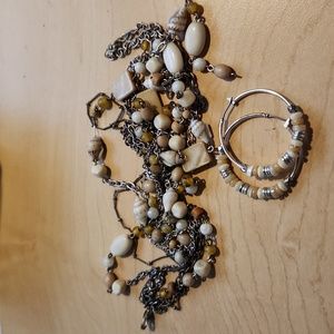 Beachy sand colors necklace and earrings